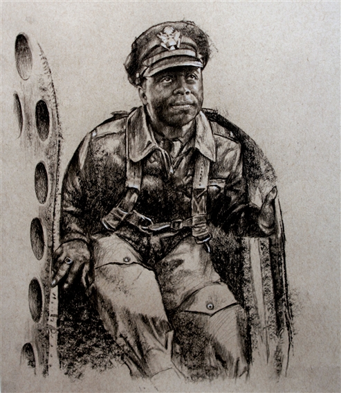 Chris Hopkins - Oil Painter - Tuskegee Airmen - First Lt. Fenton B. Sands Chris Hopkins - Oil Painter - Tuskegee Airmen - First Lt. Fenton B. Sands
