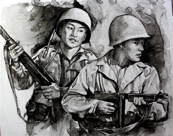 Chris Hopkins - Oil Painter - Internment - Soldiers of The 442nd Chris Hopkins - Oil Painter - Internment - Soldiers of The 442nd